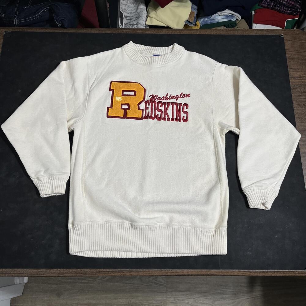 Vintage Washington Redskins Sweatshirt Reverse Weave Chenille Varsity Nutmeg 90s